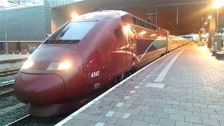 Coupled Thalys to Paris Nord and Lille Europe at Rotterdam Centraal [upl. by Cheng226]