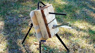 Portable self made stand for throwing knives [upl. by Schwitzer662]