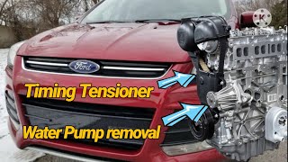 How to replace Timing belt amp pump on a Ford Escape 16l Ecoboost [upl. by Schreiber717]