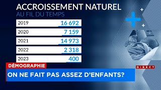 Démographie le nombre de naissances en baisse au Québec  Explications 12h [upl. by Yenetruoc]