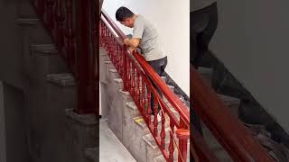 Staircase handrail installation process [upl. by Latsirhc440]