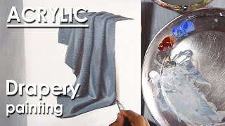 How to Paint Folds in Cloth in Acrylic Drapery Painting [upl. by Atinot]