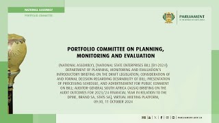 Portfolio Committee on Planning Monitoring and Evaluation 11 October 2024 [upl. by Ydolem806]