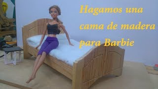 Como hacer una cama de madera para muñecas tipo Barbie [upl. by Ryley]