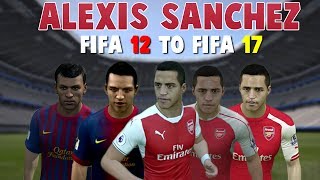 Alexis Sanchez  FIFA 12  FIFA 17 Ingame Face Skills Stats Shots Passes Goals etc [upl. by Electra]