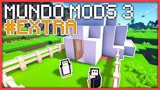 CONSTRUYO UNA CASA PARA LOS PINGÜINOS 😍 EXTRA  MUNDO MODS 3  MINECRAFT MODS [upl. by Candyce]