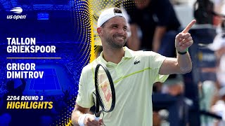 Tallon Griekspoor vs Grigor Dimitrov Highlights  2024 US Open Round 3 [upl. by Arrek]