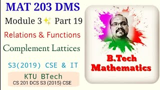 Complemented Lattice  Module 3Part 19  MAT 203 DMS  S32019 CSE amp IT CS201 DCS  KTU BTech [upl. by Diarmid677]