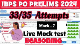 IBPS PO Reasoning Live Mock test 2024  Reasoning Mock test for Bank exam  Adda247 Mock  mocktest [upl. by Helyn689]