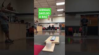 Cornhole Airmail Throws For 40200 A Bag cornhole airmail throwing challenge shorts sports [upl. by Namurt]