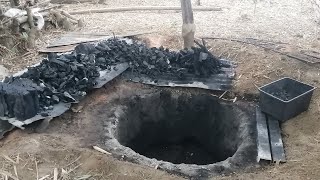 CHARCOAL MAKING the EASY WAYunderground charcoal kiln madaling pagawa ng uling sgrade822 [upl. by Ettennil]