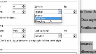 Microsoft Word  First Line Indent [upl. by Heisel]