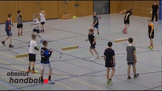 Handballtraining 1112 years Focus Defense [upl. by Inaliel]