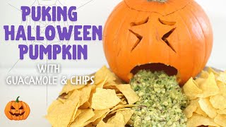 PUKING HALLOWEEN PUMPKIN WITH GUACAMOLE  Easy Halloween Appetizers  DIY Halloween Party Food [upl. by Shannan]