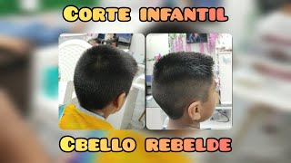 Corte infantil en niño cabello rebelde sin dirección [upl. by Afaw]