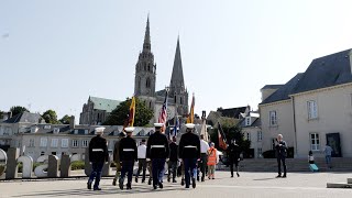 Retour sur la cérémonie du 80e anniversaire de la libération de Chartres 🇫🇷 [upl. by Broome]