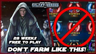 This is NOT the Ideal Farming Path Week 28 Free to Play Lord Vader Farming in SWGOH [upl. by Berard55]