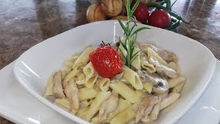 Tavuklu Mantarlı Kremalı Penne MakarnaKremalı Makarna Nasıl Yapılır [upl. by Cicero934]