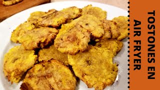 Tostones en air fryer  Patacones en air fryer  Platanos fritos en freidora de aire [upl. by Nivrad]