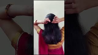 beautiful open braid hairstyle ✨🌺 with clipoffice and college women hairstyle ✨saree hairstyle [upl. by Anawk]