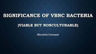 Significance of VBNC state Bacteria  Microbiology [upl. by Parthena]