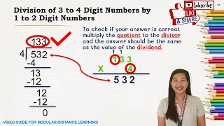 Division of 3 to 4 Digit Numbers by 1 to 2 Digit Numbers [upl. by Sirap]