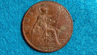 1919 UK One Penny Coins [upl. by Ahsenek619]