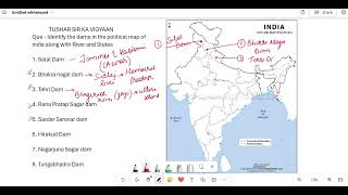 Map Work Important Dams Of India  Class 10  Geography social Science [upl. by Leinahtam272]