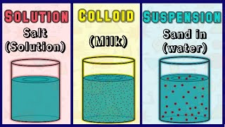 Solution  Colloid and Suspension  Examples  Properties  Chemistry [upl. by Sherar]