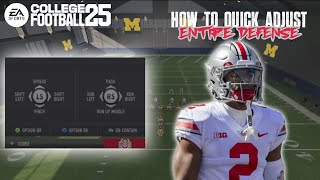 College Football 25 How to Quick Adjust  Entire Defense [upl. by Calisa]