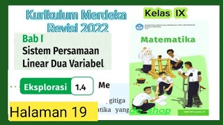 eksplorasi 14 halaman 19 matematika kelas 9 revisi 2022 kurikulum merdeka bab 1 GUcilchaNEL1964 [upl. by Euqinue]