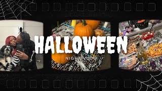 HALLOWEEN WEEKEND VLOG  PAJAMA NIGHT Pumpkin Painting Decorating SHOPPING amp MORE [upl. by Elsilrac606]