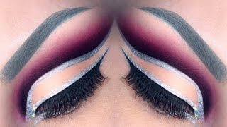 Pink Double Cut Crease Makeup Tutorial  3D Silver Glitter Makeup Look [upl. by Yniffit]