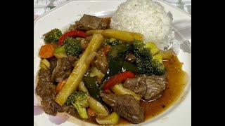 CARNE DE RES CON VERDURAS AL ESTILO CHINO quotRECETA ORIENTALquot [upl. by Winni]