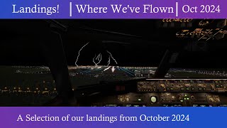 XPlane 12  Landing Compilations  October 2024 xplane12 [upl. by Annaor742]