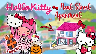 Cute Neat Street Apartment  Free Gift For Hello Kitty Fan 🎀 Toca Boca House Ideas Toca Life World [upl. by Brote]