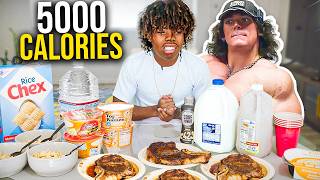 Bunchie Young Tries Sam Suleks 5000 Calorie Food Challenge 😱 [upl. by Sirrah]