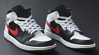 HOW TO LACE UP DIAMOND STYLE NIKE AIR JORDAN 1 MID [upl. by Aicatsanna538]