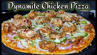 Dynamite Chicken Pizza Recipe  No Oven Chicken Pizza Recipe on Tawa KabitasKitchen [upl. by Anaihs]