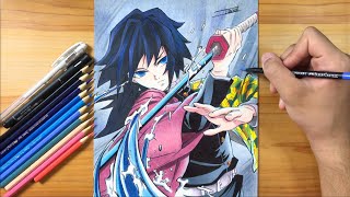 DRAWING  GIYUU TOMIOKA KIMETSU NO YAIBADEMON SLAYER [upl. by Itnuahsa]