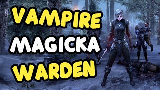 Magicka Warden Solo VAMPIRE PVE Build  COLD BLOODED  ESO Greymoor [upl. by Eentihw234]