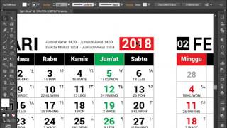 Tanggalan Kalender 2018 Hijriyah dan Jawa Lengkap Editable [upl. by Faust]