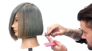 One Length Bob Haircut Tutorial [upl. by Orthman]