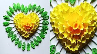 Beautiful paper flowers making ideas  flower making with paper heart shape flower [upl. by Aham]