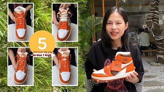 5 Cách buộc dây giày Jordan 1 High ĐẸP NHẤT 2022 phần 1 [upl. by Atiluj560]