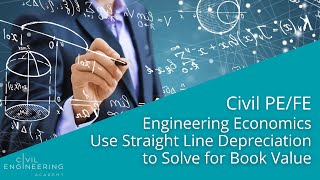 Civil PEFE  Engineering Economics  Use Straight Line Depreciation to Solve for Book Value [upl. by Vokaay]