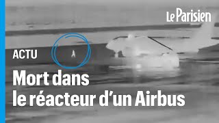 Un passager se tue en grimpant dans le moteur d’un Airbus A220 prêt à partir [upl. by Arries]