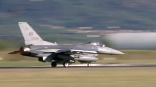 USAF F16 launches at Aviano Air Base Italy [upl. by Aniehs535]