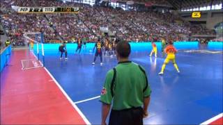 Pep Guardiola vs Tito Vilanova barça football indoor [upl. by Aihsema]