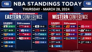 NBA STANDINGS TODAY as of MARCH 28 2024  GAME RESULT [upl. by Usanis]